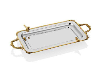 LAMEDORE Black Pearl Serisi Kuşlu Dikdörtgen Küçük Tepsi  1MG-15642