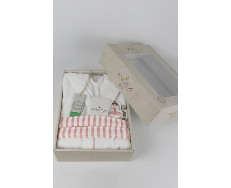 EcoCotton Balerin 7 - 8 Yaş Çocuk Bornoz KREM