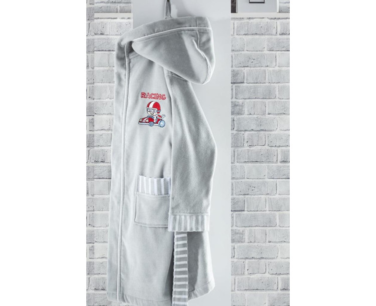 COCUK BORNOZ RACER GRI 3-4 YAS