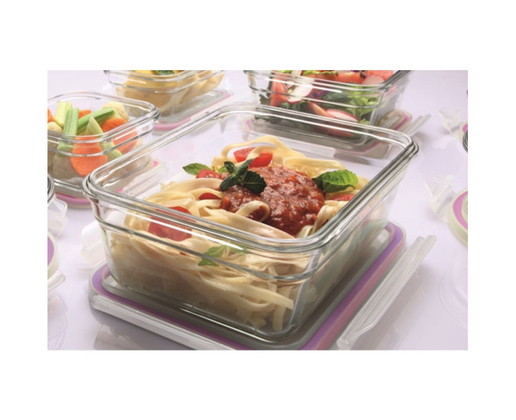 GLASSLOCK DİKDÖRTGEN CAM SAKLAMA KABI 715ML D-MCRB071