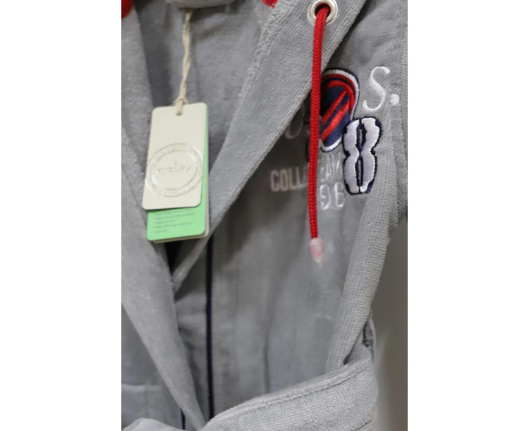 EcoCotton Sports Time 3 - 4 Yaş Çocuk Bornoz GRİ