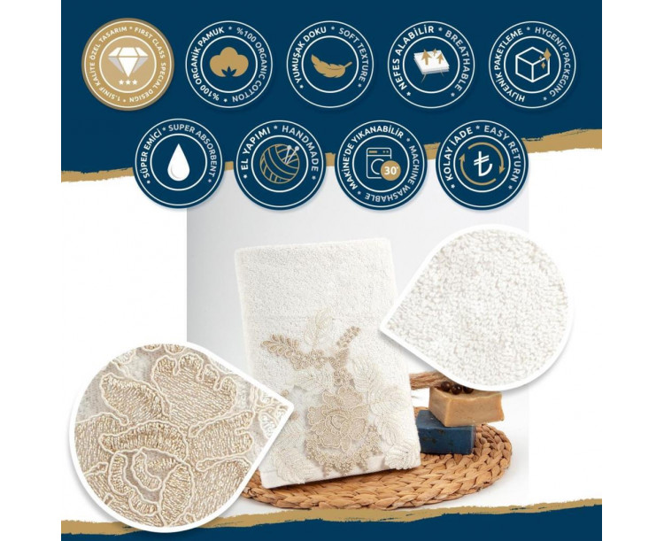 Nazik Floransa 30*50 cm Havlu KREM