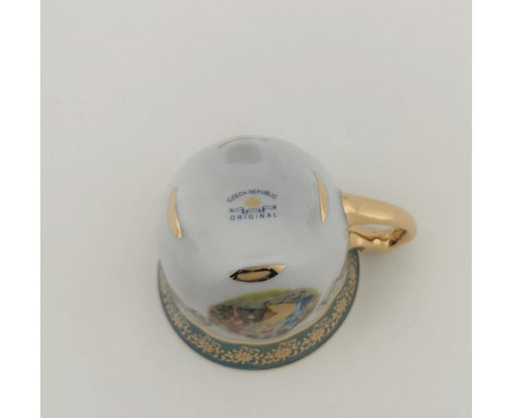 King Çekoslavak El Yapımı Markizli Kahve Fincan Takımı 6 Lı