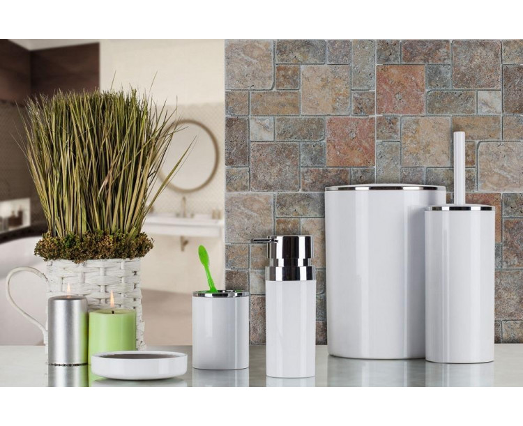 Primanova Lenox 5 Parça Banyo Seti Beyaz Krom M-SAS03-01