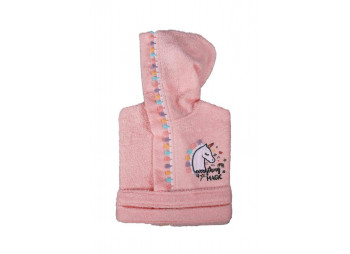EcoCotton Unicorn 11 - 12 Yaş Çocuk Bornoz PUDRA