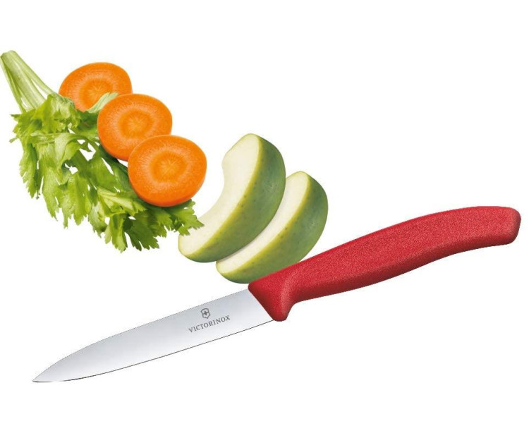 Victorinox 6.7701 10cm Soyma Bıçak Kırmızı Sivri