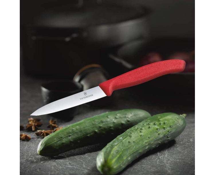 Victorinox 6.7701 10cm Soyma Bıçak Kırmızı Sivri