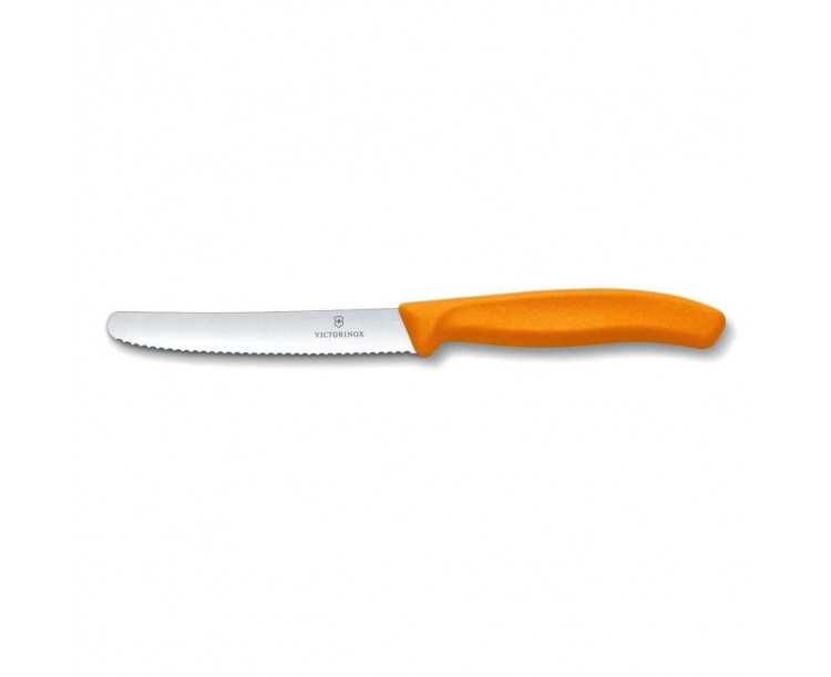 ​​​​​​​​​​​​​​​​​​​​​​​​​​​​​​Victorinox 11cm Tırtıklı Domates - Sosis Bıçağı TURUNCU 6.7836.L119