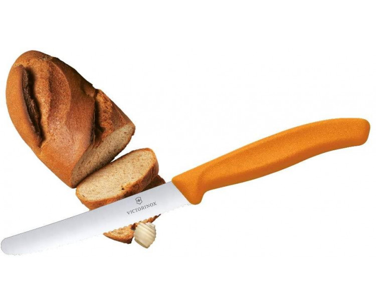 ​​​​​​​​​​​​​​​​​​​​​​​​​​​​​​Victorinox 11cm Tırtıklı Domates - Sosis Bıçağı TURUNCU 6.7836.L119