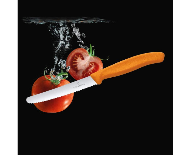 ​​​​​​​​​​​​​​​​​​​​​​​​​​​​​​Victorinox 11cm Tırtıklı Domates - Sosis Bıçağı TURUNCU 6.7836.L119