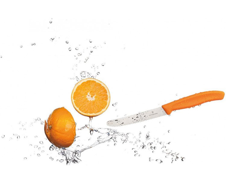 ​​​​​​​​​​​​​​​​​​​​​​​​​​​​​​Victorinox 11cm Tırtıklı Domates - Sosis Bıçağı TURUNCU 6.7836.L119