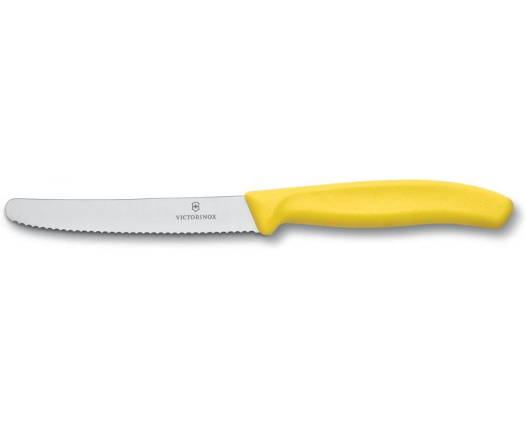 ​​​​​​​​​​​​​​​​​​​​​​​​​​​​​​Victorinox 11cm Tırtıklı Domates - Sosis Bıçağı SARI 6.7836.L118
